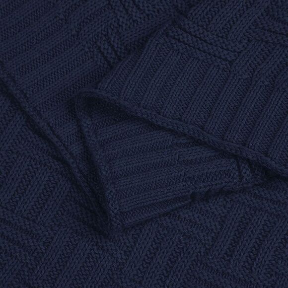 100% Cotton Throw Blanket Soft Lightweight Couch Blankets 50"x 60" Navy Blue - Picture 5 of 6